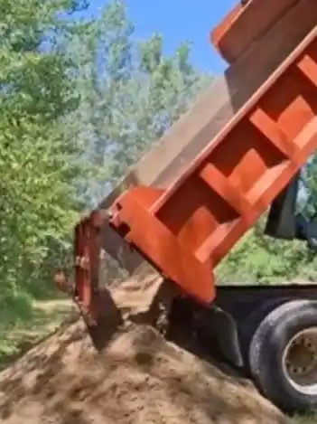 Kenny D's dump truck ready for a customer-loaded haul-out in the Omaha metro